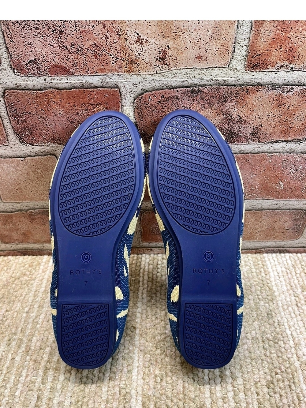 Rothy's Blue, Teal & Cream Knit Ballet Flats - Picture 7 of 10